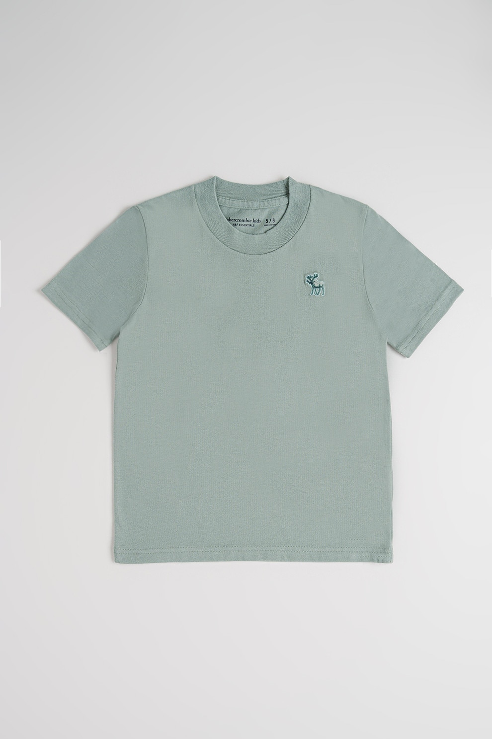 Abercrombie & Fitch, Tricou regular fit cu decolteu la baza gatului, Gri cenusiu, 160-165 CM