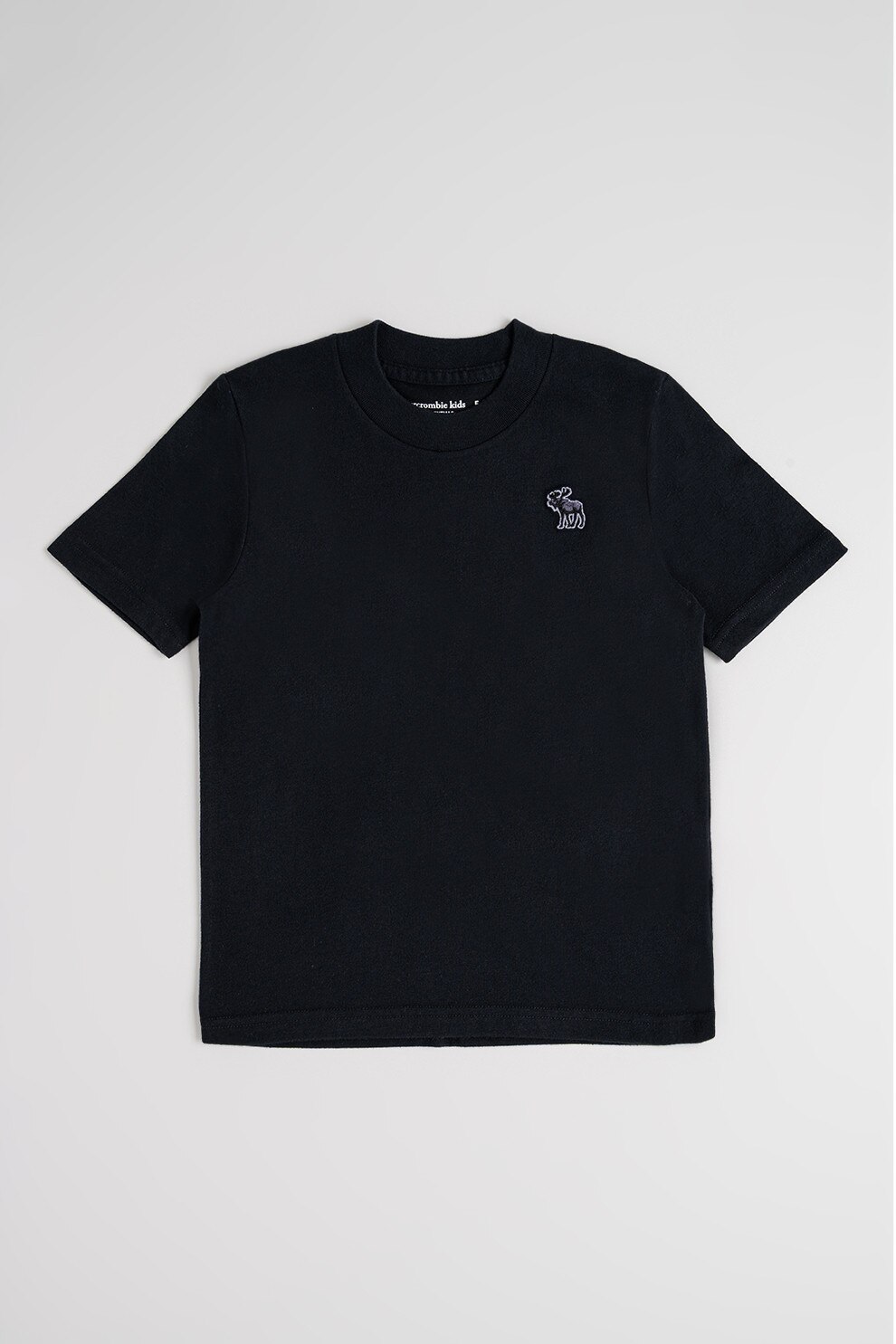 Abercrombie & Fitch, Tricou regular fit cu decolteu la baza gatului, Negru, 145-152 CM