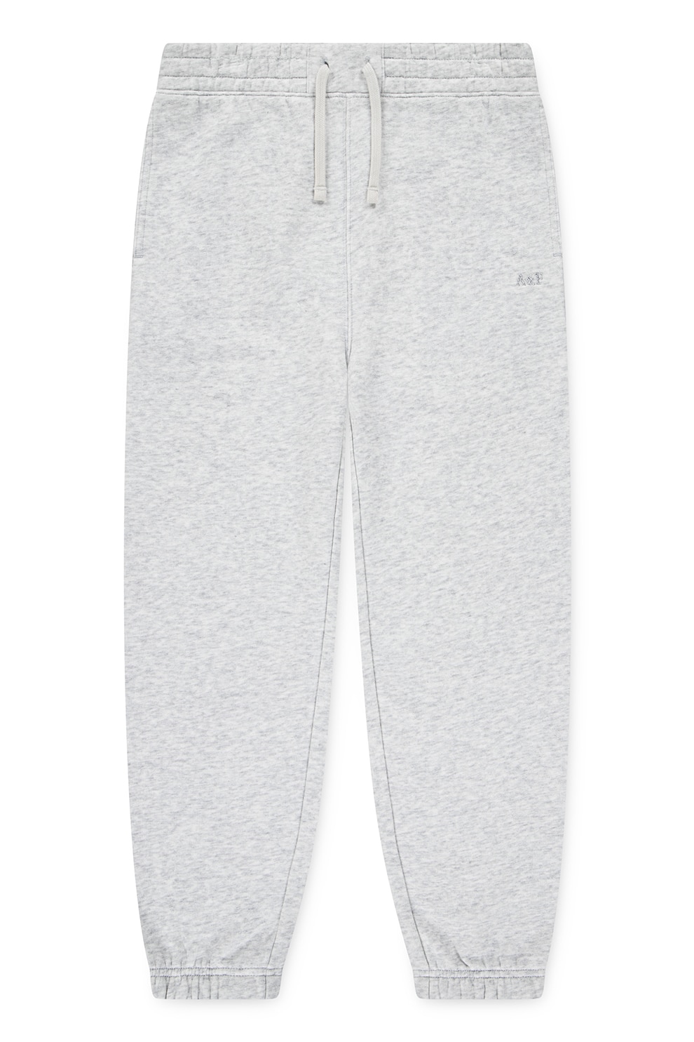 Abercrombie & Fitch, Pantaloni de trening cu logo brodat Essential, Gri deschis melange, 142-150 CM