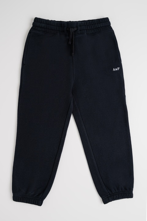 Abercrombie & Fitch, Essential szabadidőnadrág hímzett logóval, Fekete