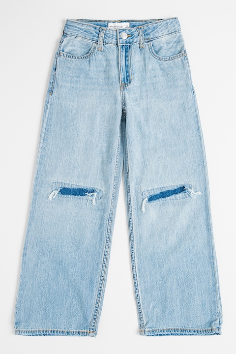 Abercrombie & Fitch, Relaxed fit farmernadrág középmagas derékrésszel, Pasztellkék