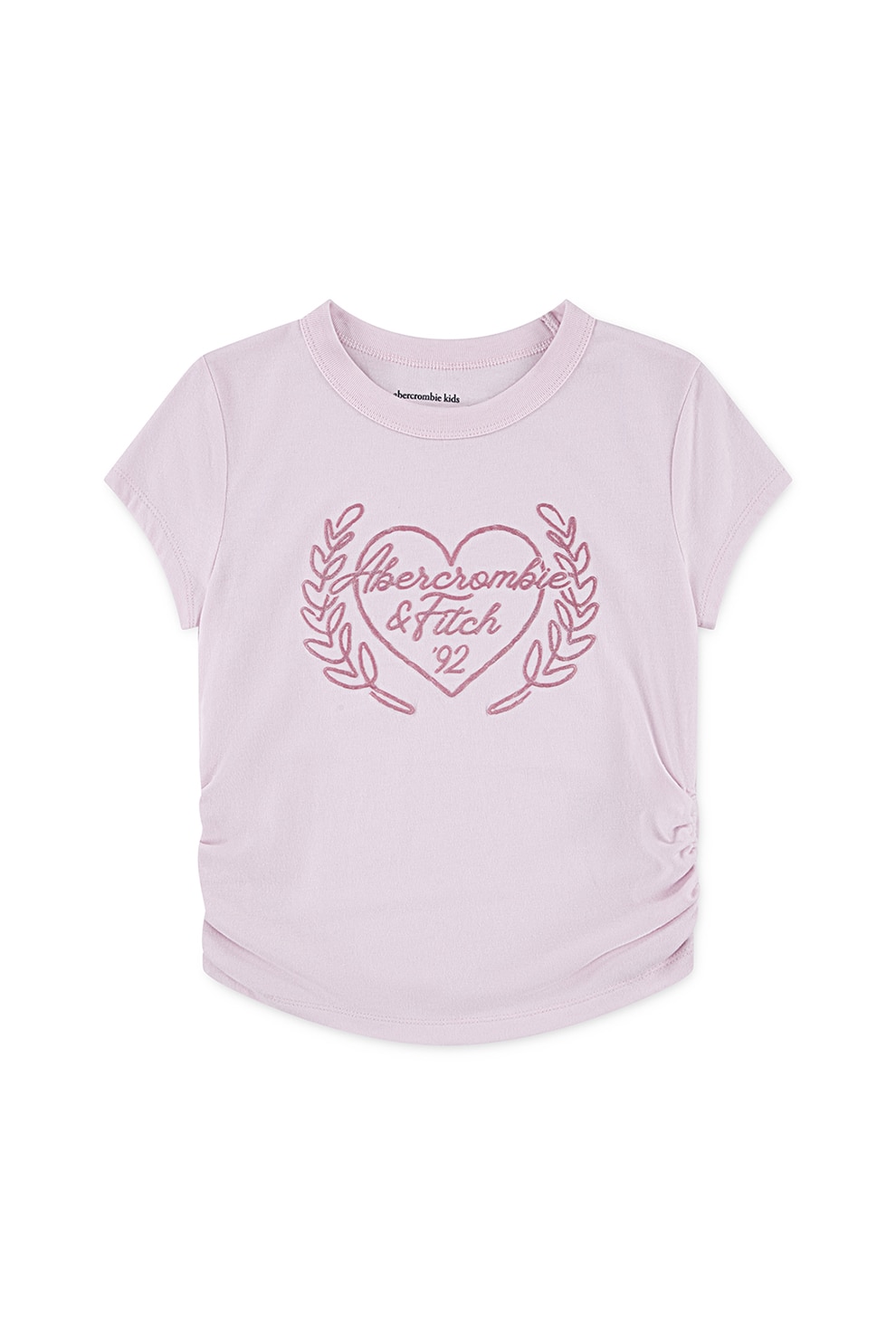 Abercrombie & Fitch, Tricou din amestec de bumbac cu logo, Roz pal, 170-176 CM
