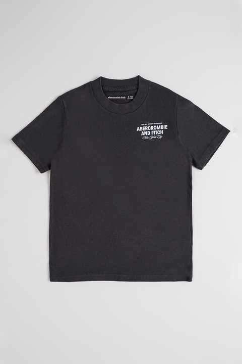 Abercrombie & Fitch, Póló hátul kontrasztos felirattal, Antracitszürke