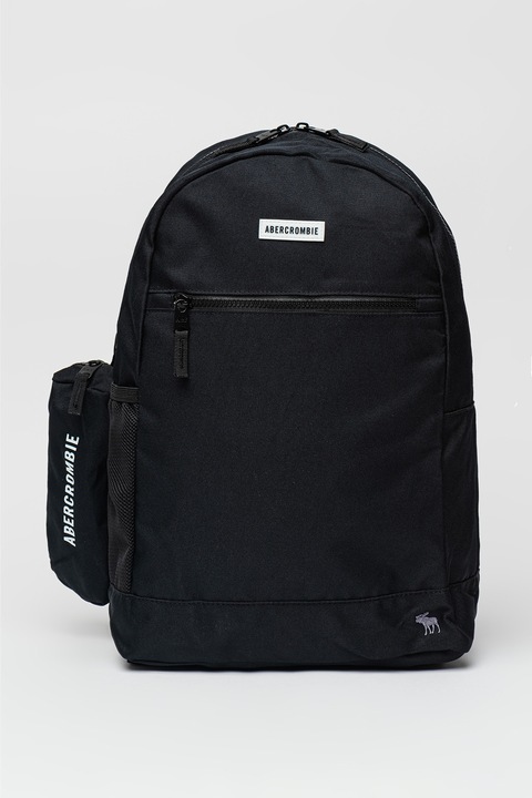 Abercrombie & Fitch, Hátizsák levehető cipzáros kistáskával, Koptatott fekete