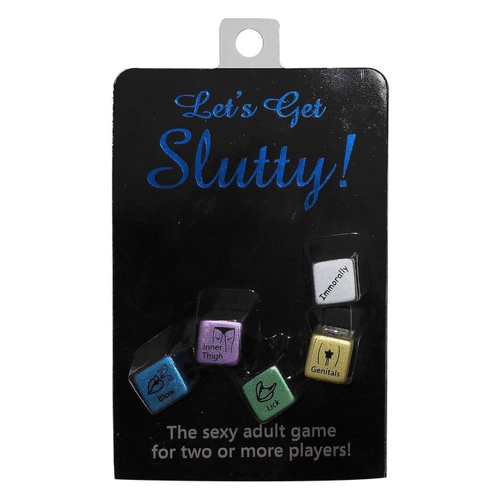 Set zaruri metalice Tonga Let's Get Slutty joc adulti multicolor 5x5cm