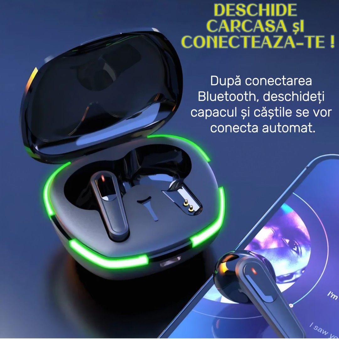 Casti wireless bluetooth, Audio, Fara fir, Bluetooth 5.4, Autonomie 80 ...