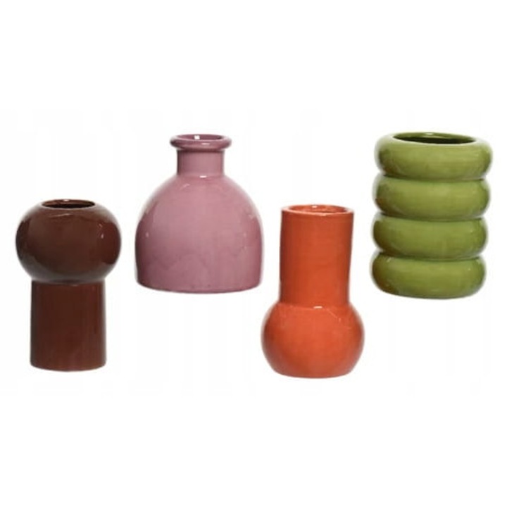 Vaza decorativa din portelan 8x8x12 cm, design elegant, pentru flori, set disponibil