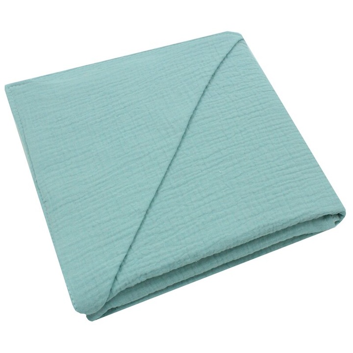 Prosop muselina, cu gluga, verde, 80 x 100 cm