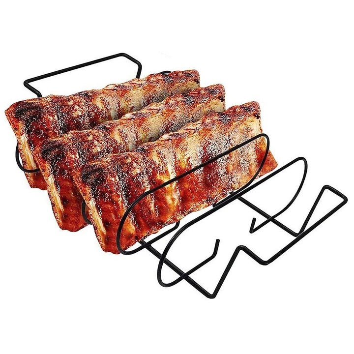 Suport pentru coaste, qipuneky, inox, pentru 5 coaste, 33x29x8cm