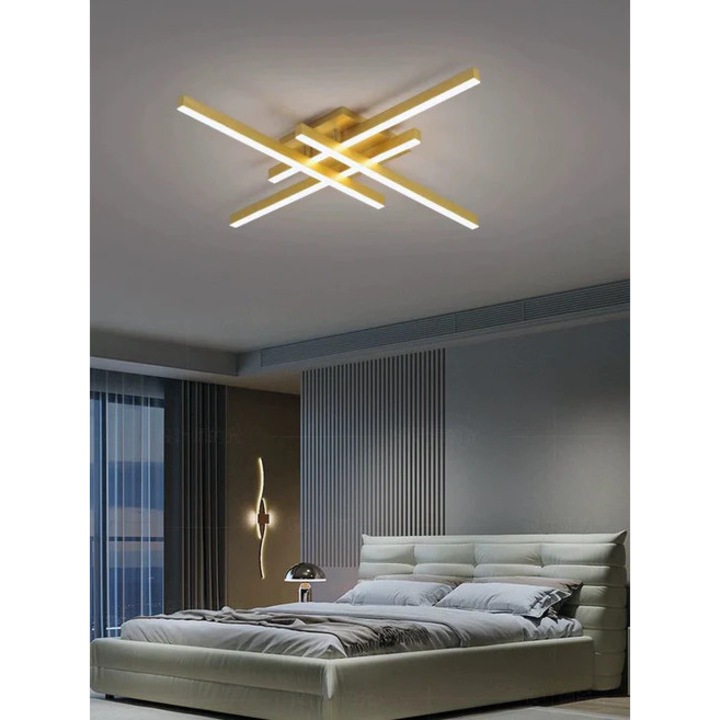 Donna LED mennyezeti lámpa, 71 W távirányítóval, szabályozható fényerővel, arany, meleg, semleges és hideg, állítható intenzitás, (H, Sz, M) 86x86x11 cm, IP21 védettségi osztály