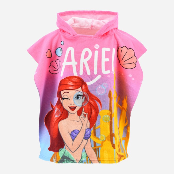 Prosop poncho microfibra Printesele Disney Ariel, 55x110 cm 110 x 55 cm Roz