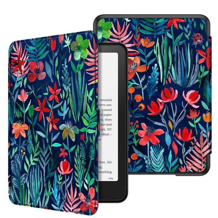 Husa eReader, TREXORA, pentru Kindle Paperwhite 12th Gen (2024), design Jungle Night, protectie socuri si zgarieturi, multicolor