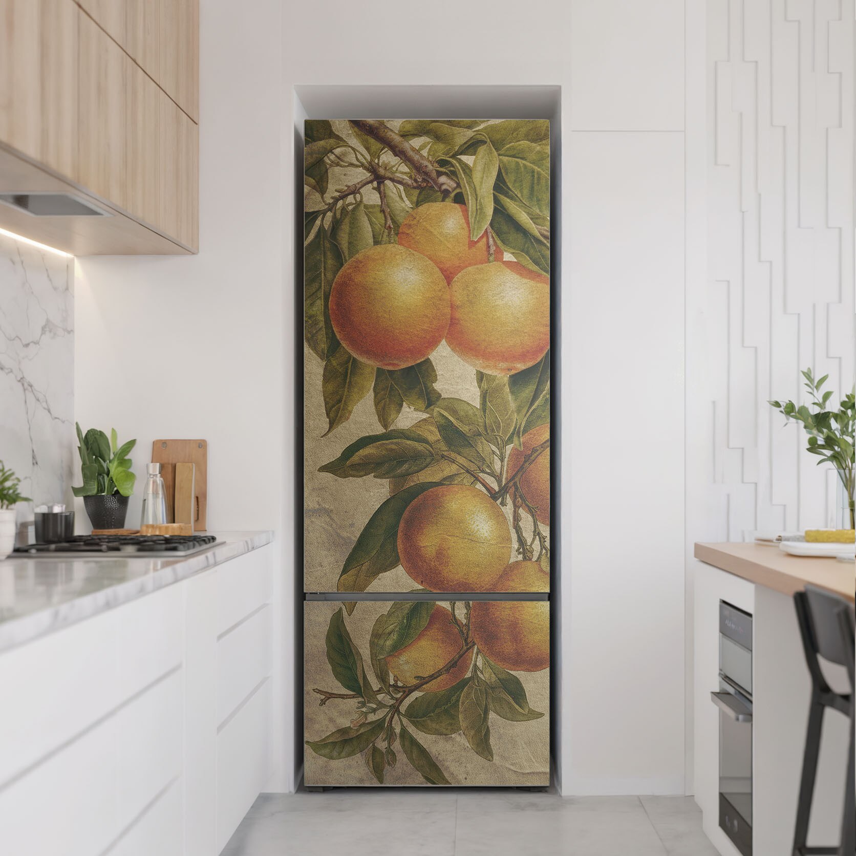 Folie magnetica pentru frigider, Wallfluent, O ramura cu citrice