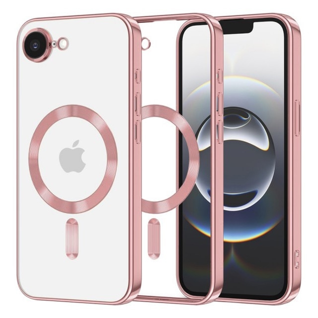 Husa Upzz® Electro Magsafe, Compatibila Cu iPhone 16e, Functie Magsafe, Protectie La Camera Din Sticla, Rama - Pink