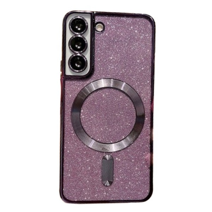 Husa de Protectie 2 in 1, Flippy, Husa pentru Samsung Galaxy S24 Ultra, Glitter Chrome Magsafe, din TPU, Magnetica, cu Protectie Lentila, Mov
