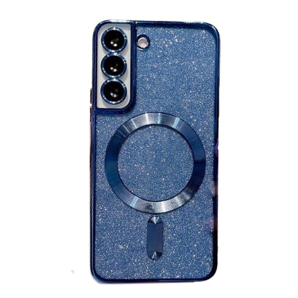 Husa de Protectie 2 in 1, Flippy, Husa pentru Samsung Galaxy S24+, Glitter Chrome Magsafe, din TPU, Magnetica, cu Protectie Lentila, Albastru Marin