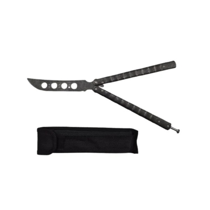 Briceag fluture antrenament, metal, 27 cm, husa inclusa