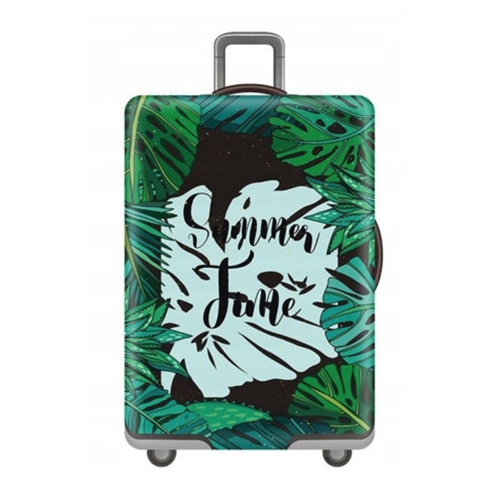 Husa protectoare, Jungle, M, 58-63 cm, 39-42 cm, 23-26 cm, Protectie impotriva zgarieturilor, Usor de gasit valiza, Poliester, Maner invelit