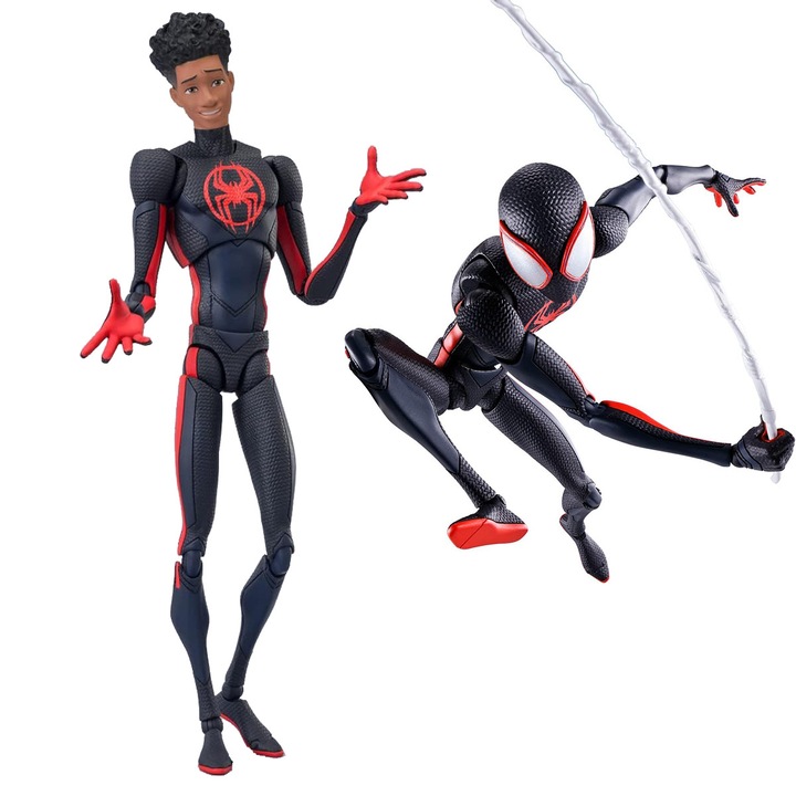 Spider-Man: Into the Spider-Verse - Spider-Man (Miles Morales) 16 cm, figurina de colectie, PVC, cadou perfect pentru copii