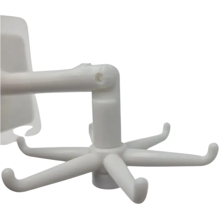 Suport Baie cu 6 Carlige, Alb, Multifunctional Pentru Halate si Prosoape, Dalimag