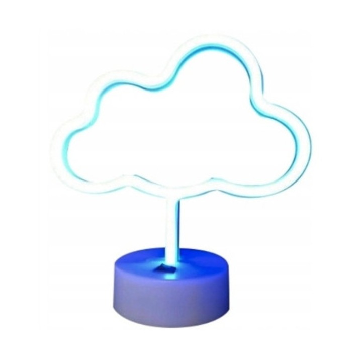 Lámpa, LED, Neon, Nor, 30 cm, AA elem vagy USB tápellátás, Kék, Készlet nélkül, Műanyag, Éjszakai lámpa, Vegetáriánus lámpa