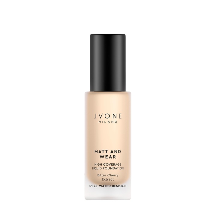 Fond de ten cu acoperire completa si SPF 25, Matt and Wear Jvone Milano NC15, 20 ml