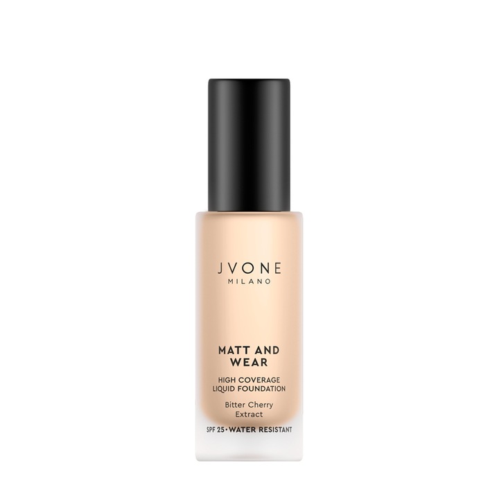 Fond de ten cu acoperire completa si SPF 25, Matt and Wear Jvone Milano NW20, 20 ml