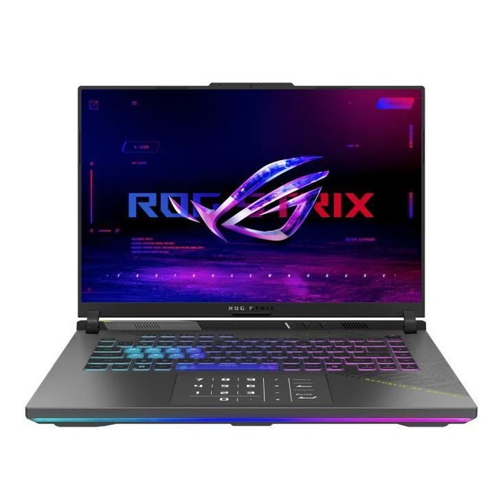 Asus ROG Strix G16 2025 G614PR-RV059 laptop, 16 hüvelykes 1920 x 1200, AMD 8940HX 16 C / 32 T, 2.4 GHz - 5.3 GHz, 16 MB 64 MB gyorsítótár, 16 GB DDR5, 1 TB SSD, Nvidia GeForce RTX 5070 Ti, Operációs rendszer nélkül, Szürke