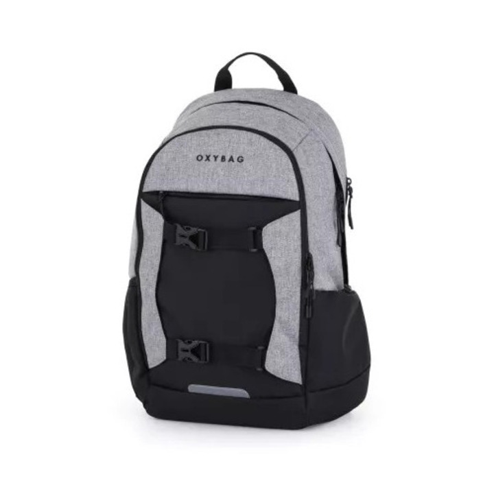OXY BAG Zero laptoptartós diák hátizsák - 22 literes - fekete/szürke