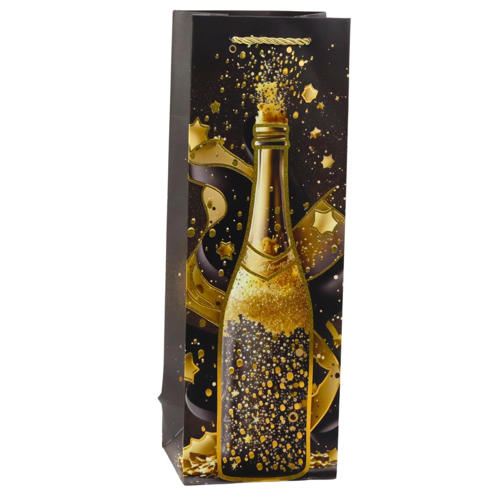 Punga cadou pentru vin, LEAN, sampanie, 35x12x9cm - eMAG.ro
