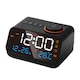 Ceas radio cu LED, Golxmse, FM, control vocal, detectare temperatura, functie de memorie la oprire, 2 Alarma, 11.3x8.6x7.15cm, negru