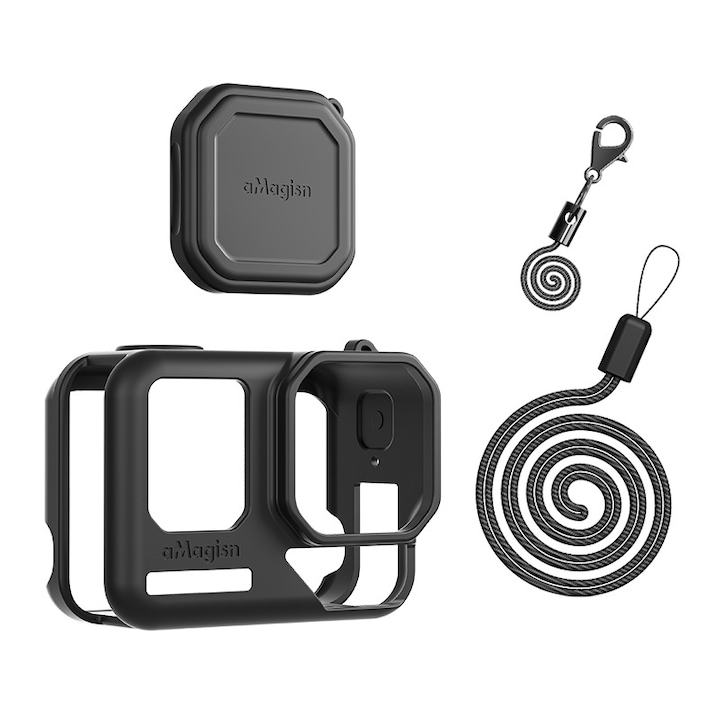 Husa de protectie pentru camera de actiune, Insta360 AcePro2, 76.5x59.5x39.8mm, material siliconic, deschidere precisa, rezistenta la uzura si impact, compacta si portabila, neagra