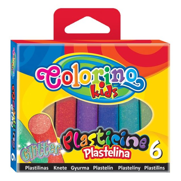Комплект пластелин Colorino с блясък, 6 цвята