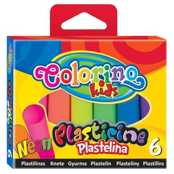 Set plastilina Colorino neon, 6 culori Set plastilina Colorino neon, 6 culori