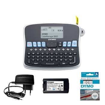 Aparat etichetat (imprimanta etichete) DYMO LabelManager 360D, QWERTY, acumulator reincarcabil inclus, S0879480 Aparat etichetat (imprimanta etichete) DYMO LabelManager 360D, QWERTY, acumulator reincarcabil inclus, S0879480