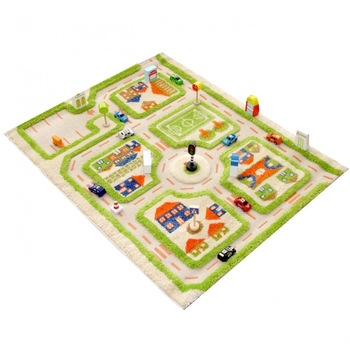 Covor 3D Town Traffic Green 134 x 180 cm Covor 3D Town Traffic Green 134 x 180 cm