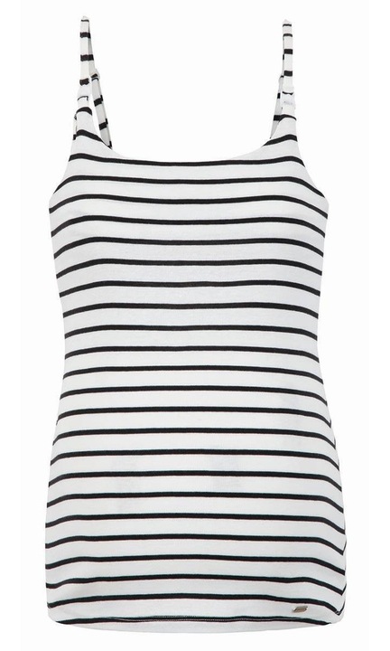 Раиран топ за кърмене, бяло-тъмносин, памук