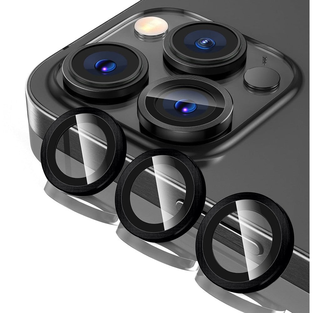 Folie Protectie Lentile Camera compatibila cu iPhone 16 Pro / iPhone 16 Pro Max, CASEY STUDIOS™ MaxDefense+, Ultra HD, Protectie Profesionala Camere 3D, Anti Amprente, Anti Zgarieturi, Anti Socuri, Negru