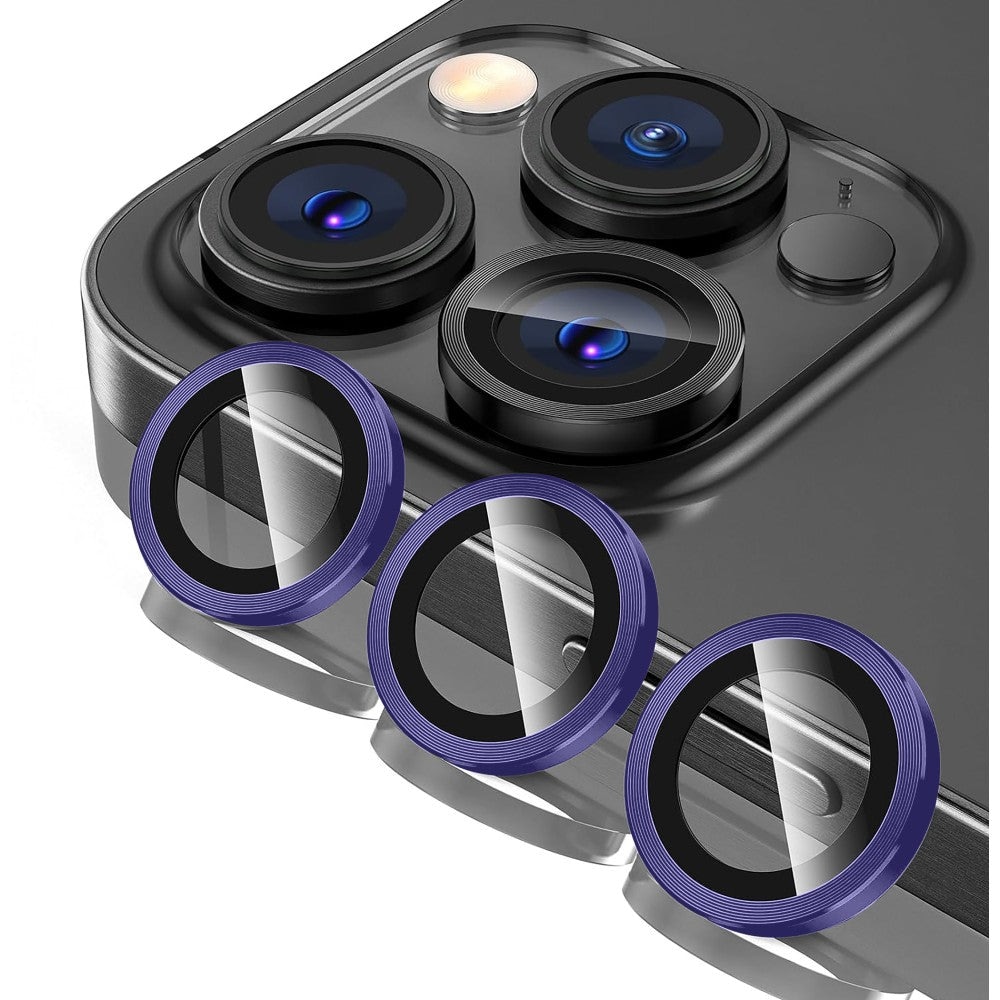 Folie Protectie Lentile Camera compatibila cu iPhone 16 Pro / iPhone 16 Pro Max, CASEY STUDIOS™ MaxDefense+, Ultra HD, Protectie Profesionala Camere 3D, Anti Amprente, Anti Zgarieturi, Anti Socuri, Mov Inchis