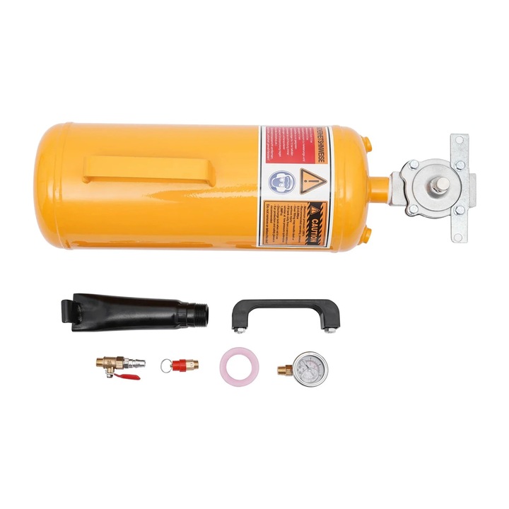 Inflator pneumatic cu sablator, capacitate 8L, presiune 0.6-0.8MPa, constructie din otel, galben