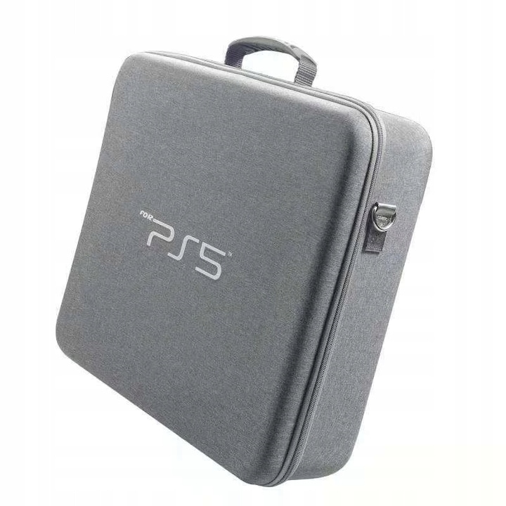 Geanta, Fara, Geanta postala, 39 cm, 45 cm, 14 cm, Protectie consola PS5, Bretele reglabile, Gri, Include: geanta, material interior moale, Dimensiuni: 39 cm inaltime, 45 cm latime, 14 cm adancime