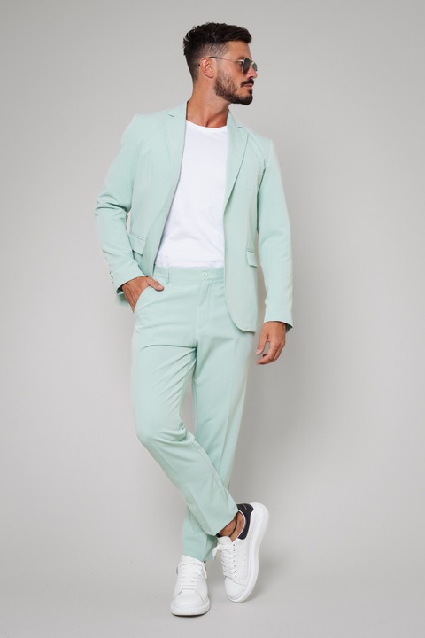 Costum sacou si pantalon lung Mint 16285, Verde menta
