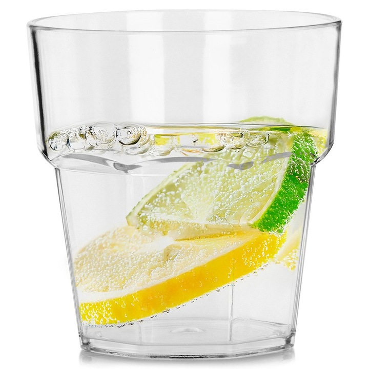 Пластмасова чаша, Vilde, 275 мл, 85x8 см, За многократна употреба и нечуплива, Подходяща за съдомиялна машина, Изработена от акрил, Идеална за вода, лимонада, напитки, сокове, Прозрачна