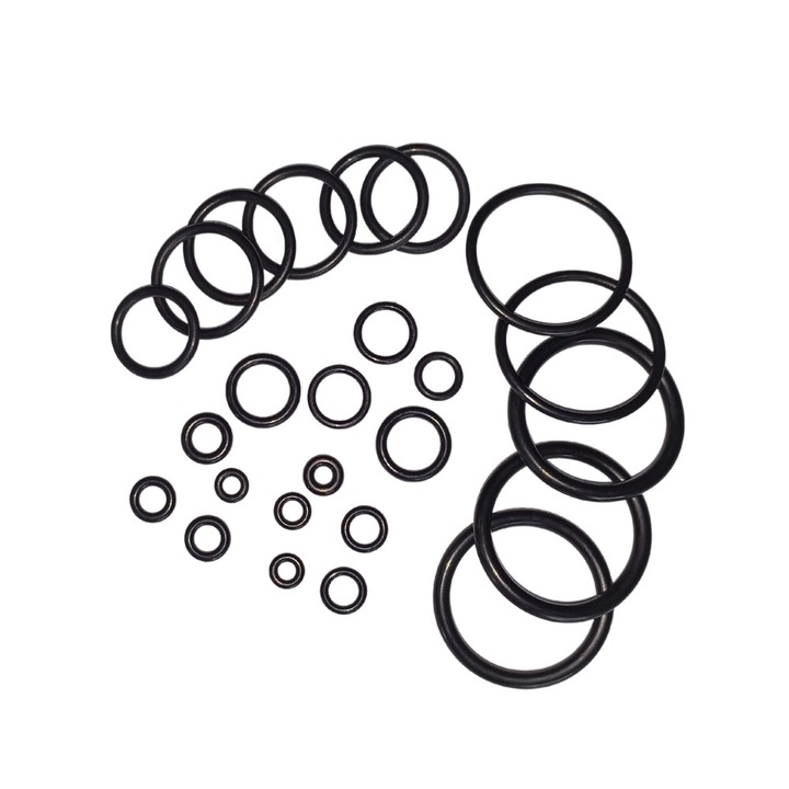 Set de o-ringuri garnituri pentru sistemul pustii cu aer comprimat Reximex Zone, calibru 5, 5mm, 25 bucati, polimer, negru