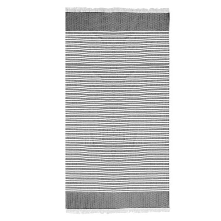Prosop Hamam pentru Plaja, cu Romburi & Dungi, 180x100cm, Gri-Alb