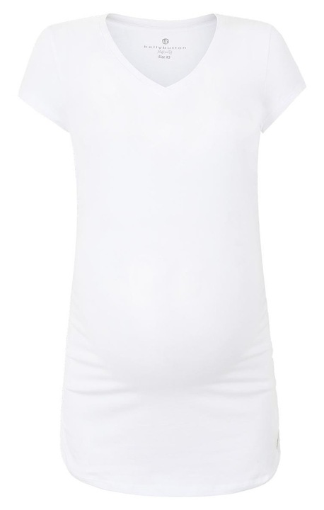 Kismama póló, Bellybutton mintás, fehér, pamut elasztánnal