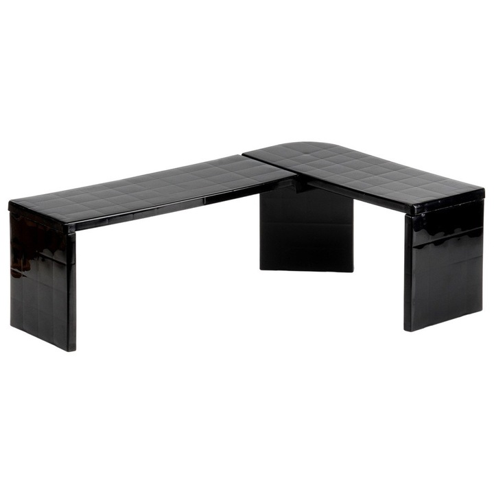 Кухненски рафт, Vilde, 47x32x155 см, Изработен от ABS материал, Черен цвят, Ъглов или надлъжен вариант, Разделя шкафа на две части, Черен