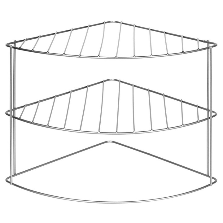 Rafta De Bucatarie Coltara, Solutii De Depozitare, 23x23x215 cm, Metalica, Trei Niveluri De Depozitare, Constructie Stabila, Utilizare Universala, Gri