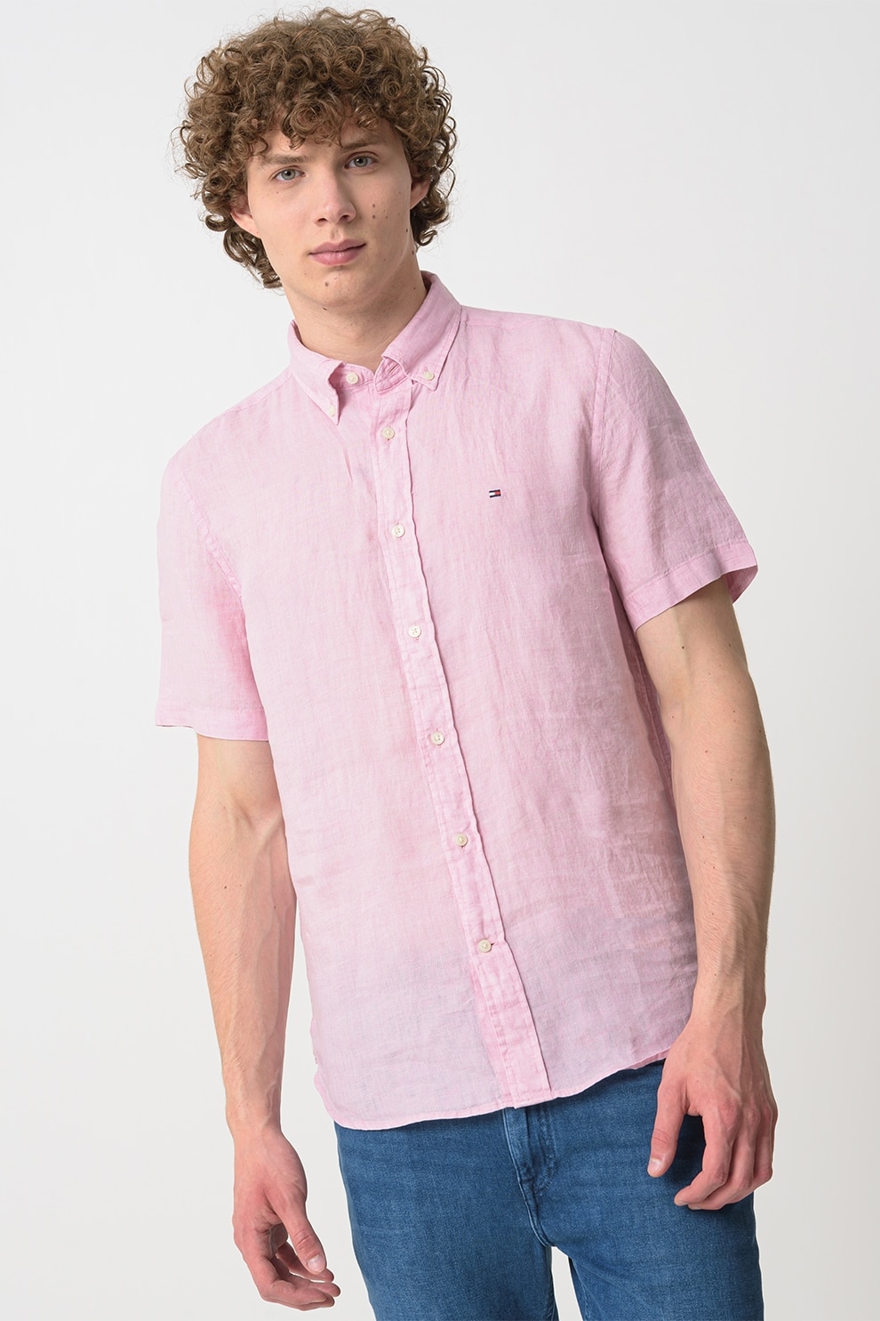 Tommy Hilfiger, Camasa regular fit de in, Roz, XL
