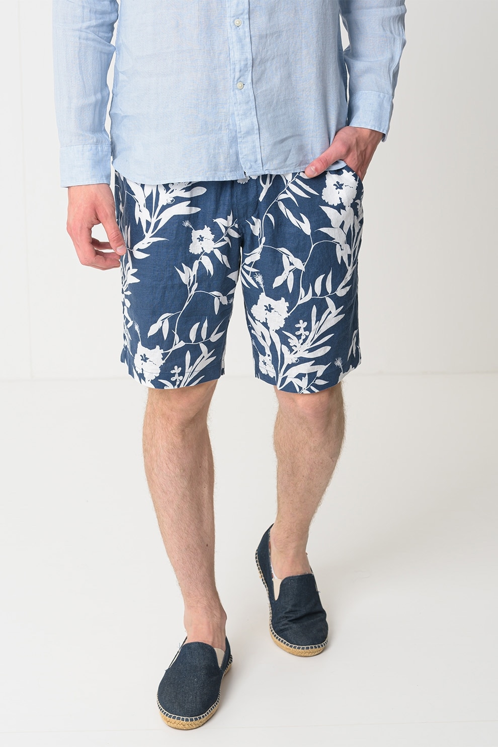 Tommy Hilfiger, Bermude de in Harlem, Albastru inchis, Alb murdar, 32